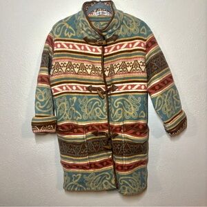 Vintage Western Aztec Patterned Toggle Jacket
